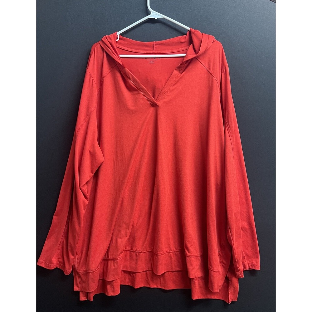 Livi  26/28 Red Pullover Hoodie stretch long slv
